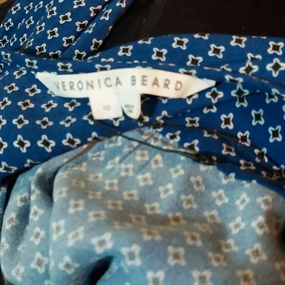 NWT Veronica Beard Riggins Blue & Black Dress Size 10 - Picture 8 of 9